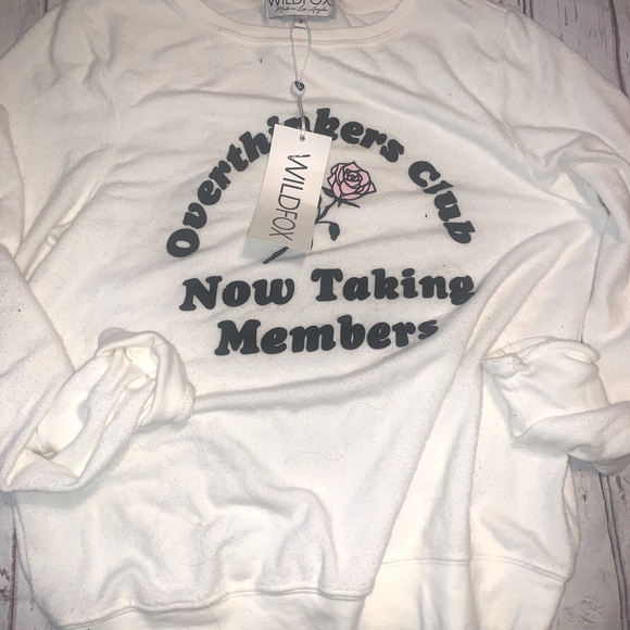 RARE! Wildfox “Overthinkers club” crewneck sweater S nwt! - Picture 2 of 2